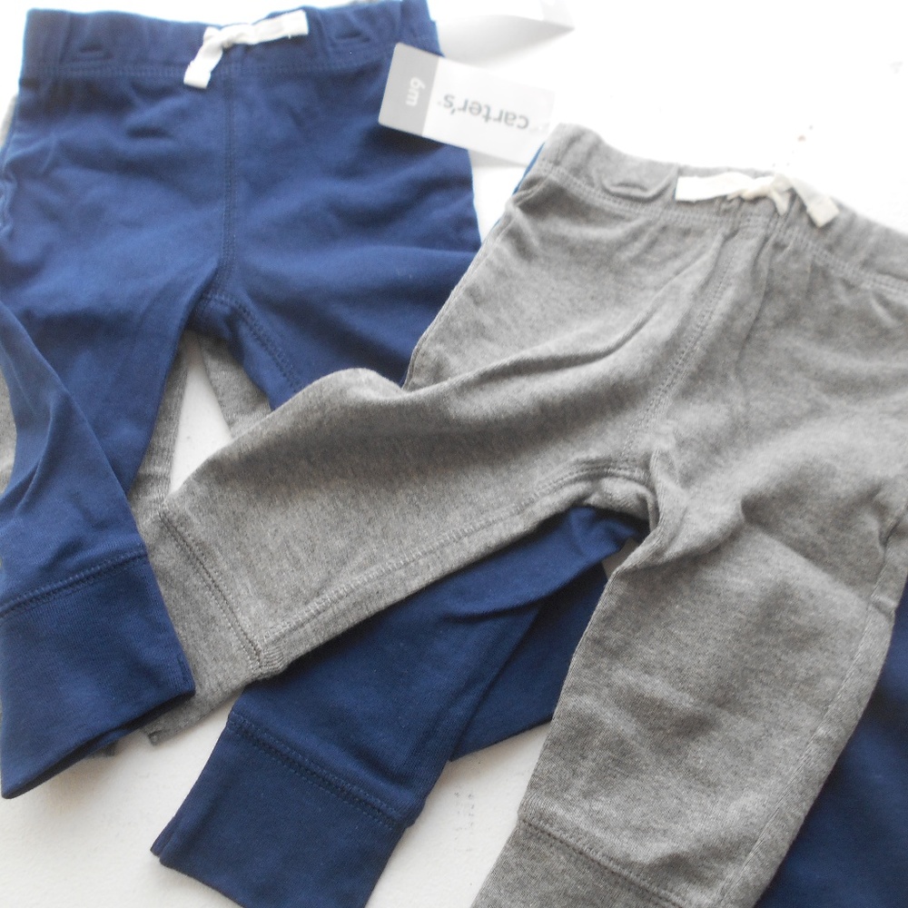 NEW! 4 Carter's Baby Boys pull on pants 6m